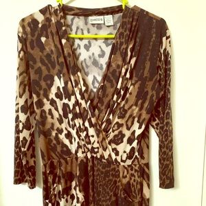 CHICO’S - Women’s leopard blouse; sz 3; $18